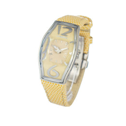 Chronotech Yellow Leather Dress Watch
