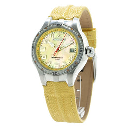 Chronotech Yellow Leather Dress Watch