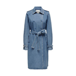 Only Blue Cotton Trench Coat