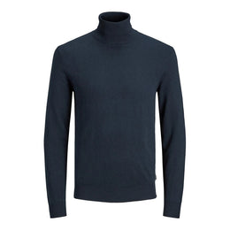 Jack Jones Blue Cotton Turtleneck