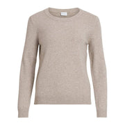 Vila Clothes Beige Viscose Sweatshirt