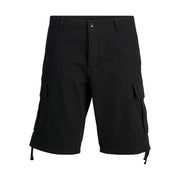 Jack Jones Black Cotton Bermuda Shorts