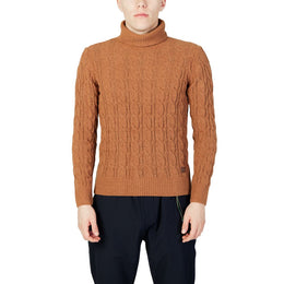 Gianni Lupo Brown Synthetic Turtleneck