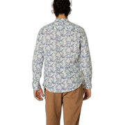 Gianni Lupo Blue Linen Pattern Shirt