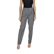 Vila Clothes Gray Polyester Casual Pants