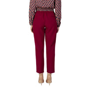 Vila Clothes Bordeaux Polyester Casual Pants