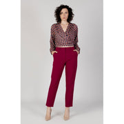 Vila Clothes Bordeaux Polyester Casual Pants
