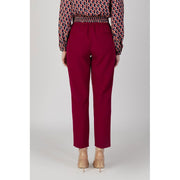 Vila Clothes Bordeaux Polyester Casual Pants