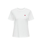 Jacqueline De Yong White Cotton T-Shirt