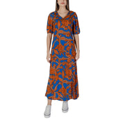 B.Young Blue Viscose Long Dress