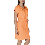 B.Young Orange Cotton Midi Dress