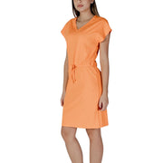 B.Young Orange Cotton Midi Dress