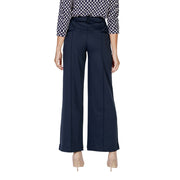 ICHI Blue Polyester Casual Pants