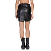 ICHI Black Polyethylene Mini Skirt