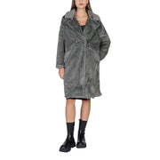 ICHI Black Polyester Coat