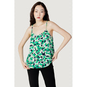 Jacqueline De Yong Green Cotton Tank Tops