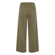ICHI Green Recycled Polyester Flared Pants