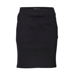 ICHI Black Polyester Mini Skirt
