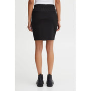 ICHI Black Polyester Mini Skirt