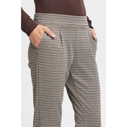 ICHI Beige Polyester Casual Pants