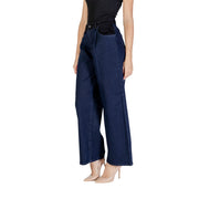 ICHI Blue Cotton Casual Pants