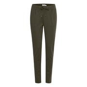 ICHI Green Polyester Casual Pants