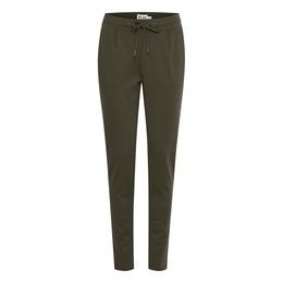 ICHI Green Polyester Casual Pants