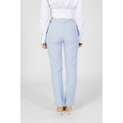 Sandro Ferrone Blue Polyester Dress Pants
