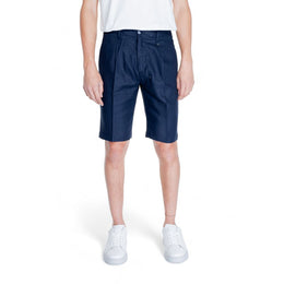 Antony Morato Blue Linen Bermuda Shorts