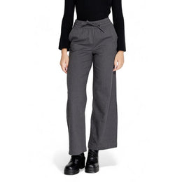 Jacqueline De Yong Gray Cotton Casual Pants