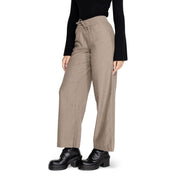 Jacqueline De Yong Brown Cotton Casual Pants