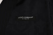 Dolce & Gabbana Black STAFF Wool Striped Vest
