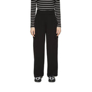 Jacqueline De Yong Black Polyester Casual Pants