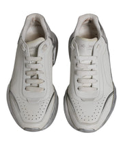 Dolce & Gabbana White Silver Daymaster Low Top Sneakers Shoes