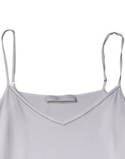 Fabiana Filippi White Spaghetti Strap Sleeveless Tank Top