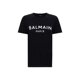 Balmain Black Cotton T-Shirt