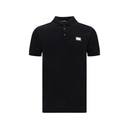 Dolce & Gabbana Black Cotton Polo Shirt