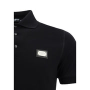Dolce & Gabbana Black Cotton Polo Shirt