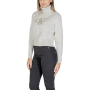 Calvin Klein Jeans Cream Cotton Turtleneck