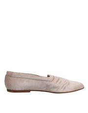 Dolce & Gabbana Beige Fabric Slip On Ballerina Flats Shoes