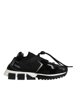 Dolce & Gabbana Black White Logo Sorrento Sneakers Shoes