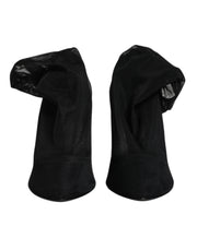 Dolce & Gabbana Black Silk Mesh Sock Style Boots Shoes