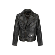 Golden Goose Brown Calf Leather Bos Taurus Biker Jacket