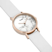 Cluse White Leather Dress Watch