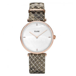 Cluse Beige Leather Dress Watch