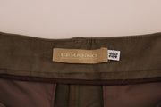 Ermanno Scervino Brown Velvet Bermuda Shorts