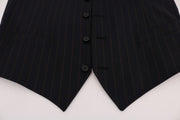 Dolce & Gabbana Blue Wool Stretch Vest