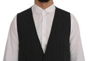 Dolce & Gabbana Gray Wool Stretch Vest