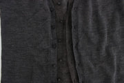 Costume National Gray Wool Button Cardigan Sweater