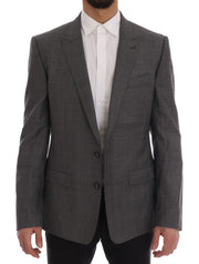 Dolce & Gabbana Gray Wool MARTINI Slim Blazer